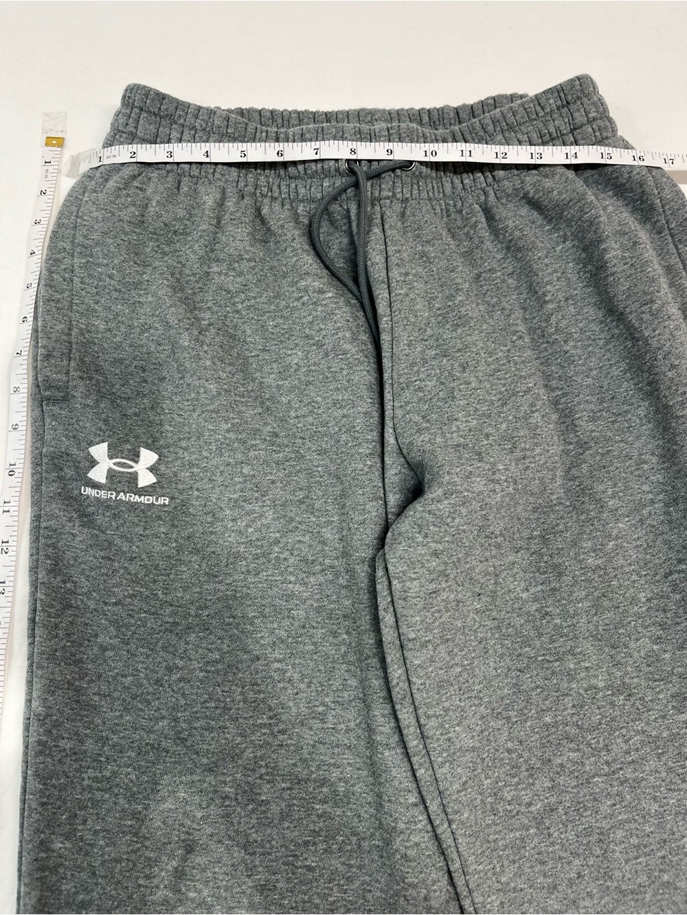 Under Armour Men's Rival Fleece Charcoal Gray Tapered Leg Joggers Pants L 1723 - Picture 2 of 5